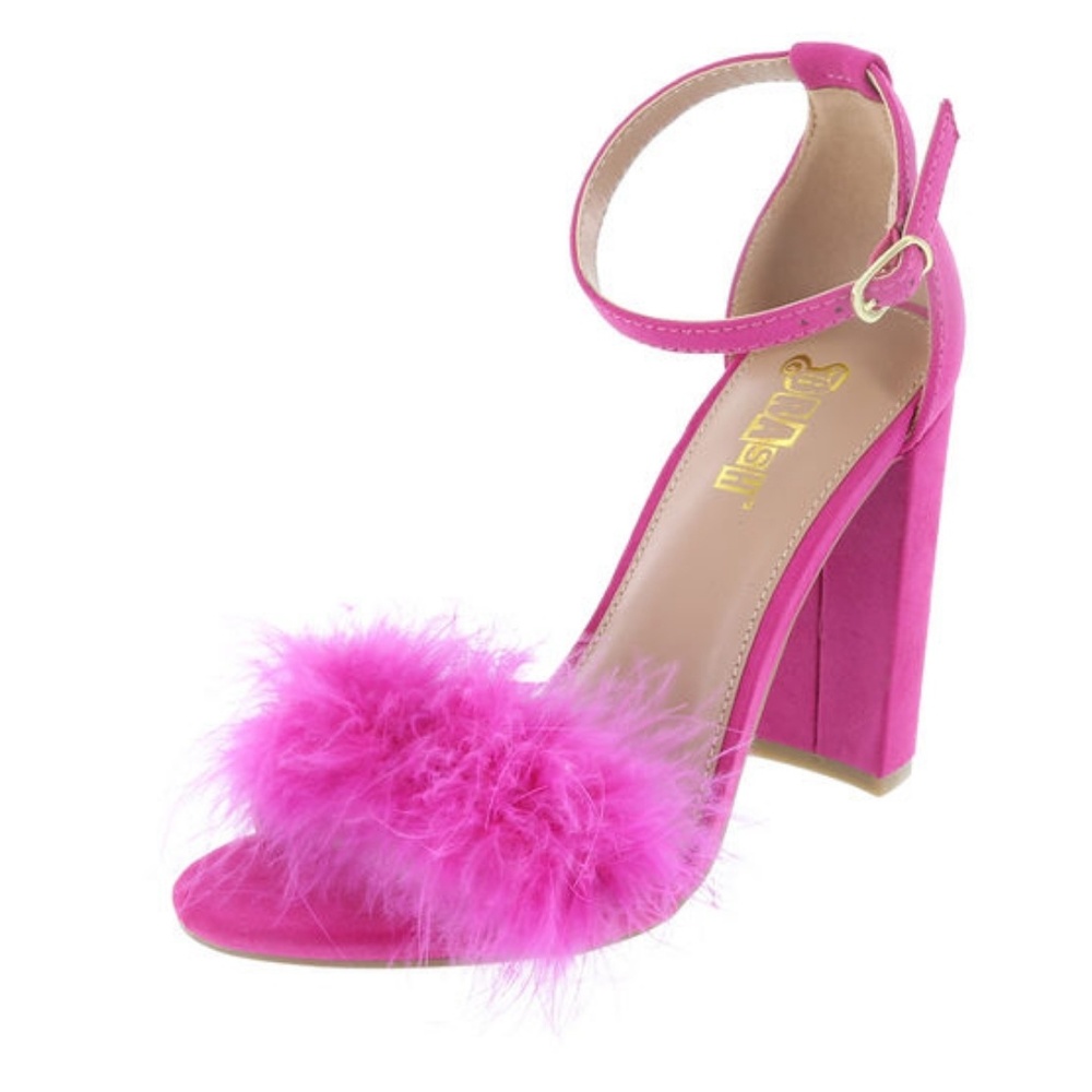 💖 Faux Fur Pink Heel